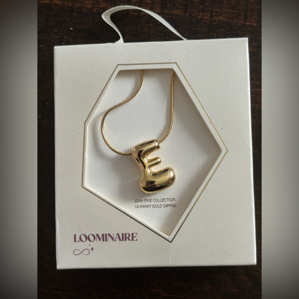 Gold Initial 'E' Necklace